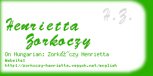 henrietta zorkoczy business card